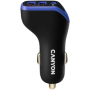 CANYON Universal 3xUSB car adapter, Input 12V-24V, Output DC USB-A 5V/2.4A(Max) + Type-C PD 18W, with Smart IC, Black+Purple wit