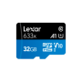 LEXAR 32GB High-Performance 633x microSDHC UHS-I, up to 100MB/s read 20MB/s write C10 A1 V10 U1, Global EAN: 843367119660