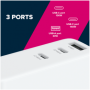 CANYON H-140-01, Wall charger with 1USB-A, 2 USB-C. Input:100-240V~50/60Hz, 2.0A Max. USB-A Output: 5V /9V /12V/20V /28V Max Out