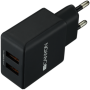 CANYON H-03 Universal 2xUSB AC charger (in wall) with over-voltage protection, Input 100V-240V, Output 5V-2.1A, with Smart IC, b