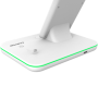 CANYON WS-302 3in1 Wireless charger, with touch button for Running water light, Input 9V/2A, 12V/2A, Output 15W/10W/7.5W/5W, Typ