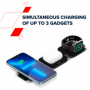 CANYON WS-305, Foldable 3in1 Wireless charger with case, touch button for Running water light, Input 9V/2A,  12V/1.5AOutput 15W/