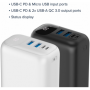 CANYON PB-301,Power bank 30000mAh Li-poly battery,Input Micro:DC5V/2A,9V/2A Input Type c PD:DC5V/3A, 9V/2A,Output Type C PD:5V/3